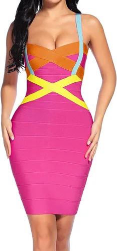 houstil Vestido ajustado con correa para mujer, para cóctel, fiesta, fiesta, fiesta, fiesta, fiesta, fiesta, fiesta, fiesta, fiesta