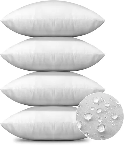 OTOSTAR Insertos de almohada de alta calidad para exteriores, 18 x 18 pulgadas, impermeables, paquete de 4 rellenos cuadrados, rellenos decorativos