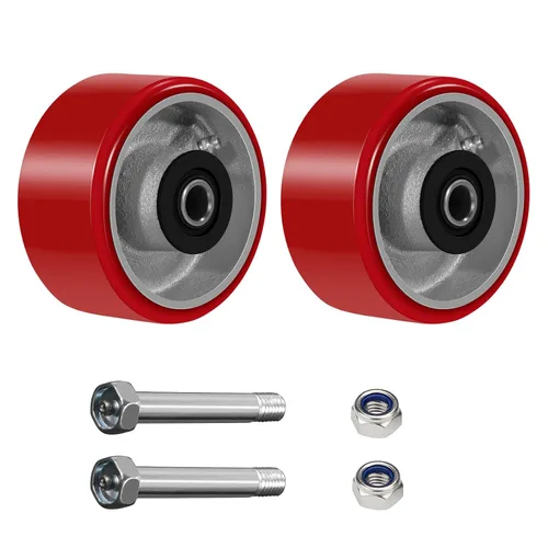 Miniatura 27 de Ruedas giratorias de repuesto de 6 x 2 pulgadas, rueda de hierro fundido de acero, resistente, capacidad de 1200 libras por rueda, orificio de 1/2