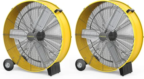 VINICAYA 30 Inch High Velocity Floor Fan, 3-Speed Heavy Duty Industrial Drum Fan for Warehouses, Workshops, Factories and Basements, 2 Pack