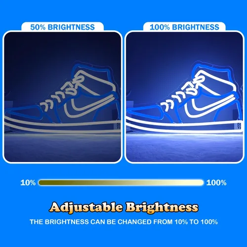 Miniatura 3 de Letrero de Neón de Zapatilla Deportiva, Letreros de Neón de Zapatos Deportivos para Pared, Luces LED de Neón Regulables para Niños, Dormitorio