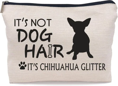 Miniatura 6 de Bolsa de maquillaje con texto en inglés "It's Not Dog Hair", divertida bolsa de maquillaje para amantes de los perros, mujeres y niñas, regalos