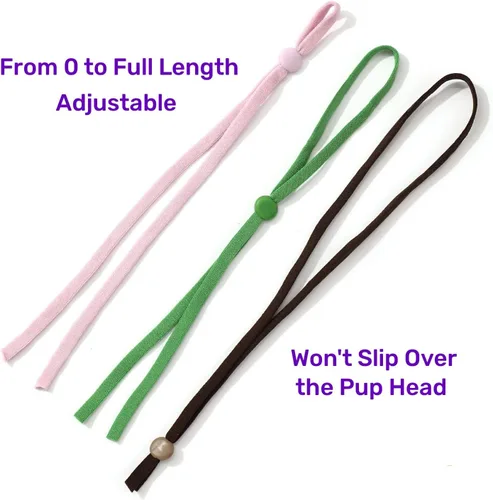 Miniatura 4 de Collares elásticos para cachorros para arena, 75 bucles de identificación ajustables surtidos para cachorros y gatitos recién nacidos, correas