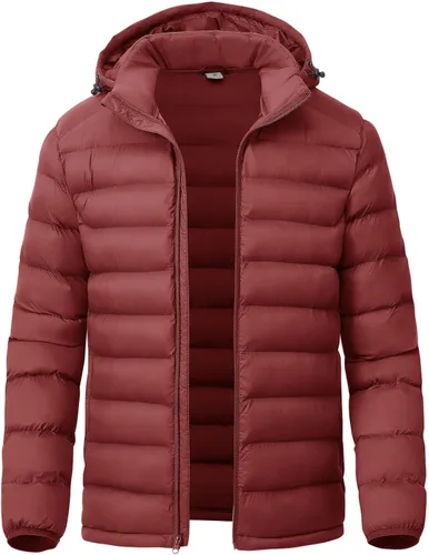 Miniatura 9 de YSENTO Men's Down Alternative Jackets Lightweight Water-Resistant Winter Insulated Puffer Coat Detachable Hood