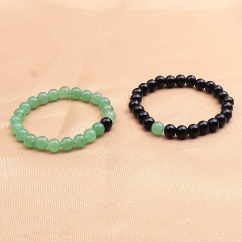 Miniatura 3 de KSQS - Pulseras para pareja de larga distancia (con cuentas de 516 de pulgada) para Navidad, cumpleaños, San Valentín