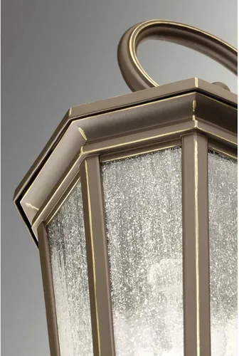 Miniatura 6 de Progress Lighting Verdae Collection - Farol de pared grande tradicional de cristal transparente con 3 luces, para exteriores, bronce antiguo