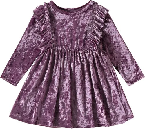 Miniatura 37 de IDOPIP Vestido tutú de terciopelo para niñas pequeñas, vestido de manga larga para princesa, Navidad, cumpleaños, fiesta, boda, vestidos de otoño e