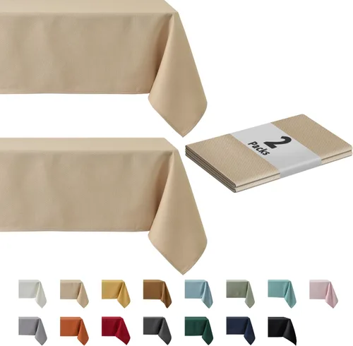 Miniatura 36 de maxmill Mantel con textura resistente a las manchas, impermeable y resistente a las arrugas, lavable, mantel suave, cubierta de mesa de tela