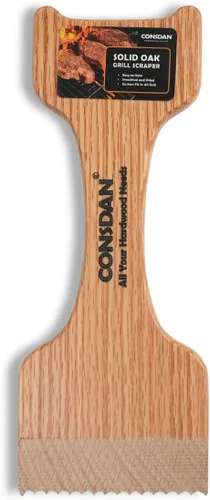 Miniatura 7 de CONSDAN Raspador de parrilla de madera, cepillo de madera de roble soild, raspador de parrilla para parrilla al aire libre, raspador de parrilla sin