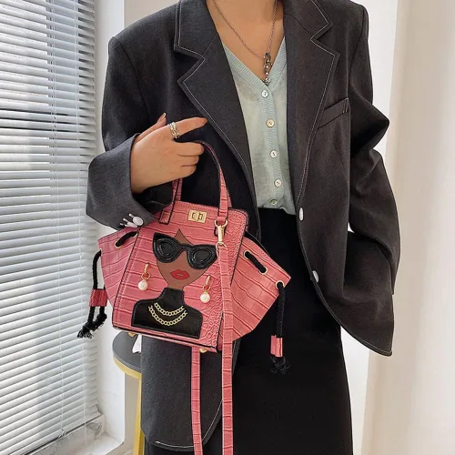 Miniatura 3 de Bolso de mano de piel sintética con asa superior 3D para mujer, bolso de mano para mujer, bolso cruzado tipo hobo