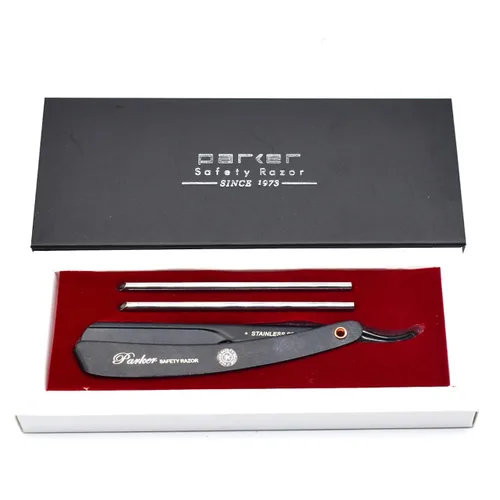 Miniatura 6 de Parker PTABK - Maquinilla de afeitar ajustable de acero inoxidable 3 exposiciones de cuchillas (baja/media/alta) Afeitadora recta con 5