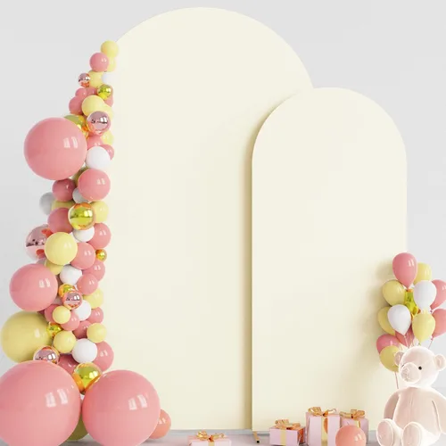 Miniatura 25 de Wokceer Cubierta de Fondo para Arco de Boda 7.2 Pies, Cubiertas Ajustadas de Spandex para Soporte de Arco de Boda de 6 Pies, Juego de 2 Cubiertas