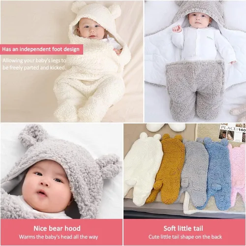 Miniatura 2 de Manta para bebé recién nacido, manta con capucha para bebé, saco de dormir, para niños de 0 a 3 o 3 a 6 meses
