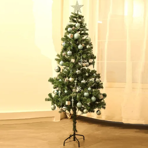 Miniatura 6 de Sunnyglade Juego de 60 adornos azules para árbol de Navidad, esferas inastillables con brillo para Navidad, decoración colgante con paquete