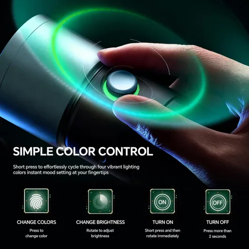 Miniatura 4 de PHOTOOLEX Linterna de fotografía de 4 colores con 20 patrones magnéticos Gobos, foco portátil de 8400mAh, luz de estudio LED de 10W para fotografía