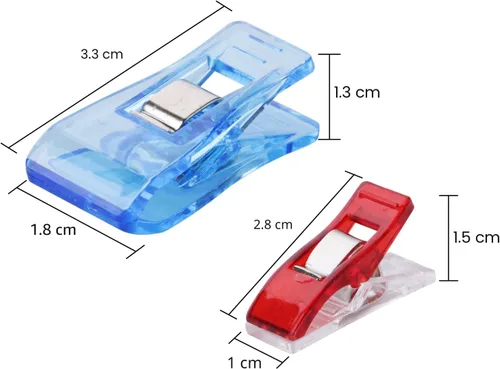Miniatura 4 de CampTek Paquete de 100 clips de tela para coser con caja de estaño, nociones de costura para coser suministros de acolchado, accesorios