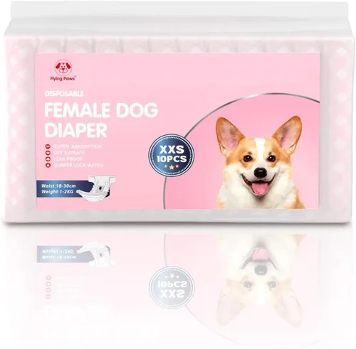 Miniatura 2 de Pañales Desechables para Perras, Pañales para Cachorros con Cintura Elástica Ajustable para Perras o Gatas en Celo, Incontinencia, Pañal