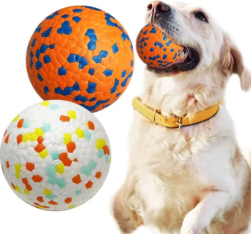 Miniatura 9 de Petcare Paquete de 2 pelotas para perros, juguetes para masticadores agresivos, pelotas de tenis indestructibles para perros medianos y grandes