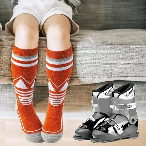 Miniatura 10 de Calcetines de esquí de lana merino para niños, 2 pares/3 pares, cálidos y gruesos, calcetines de nieve OTC para niños y niñas, esquí de invierno