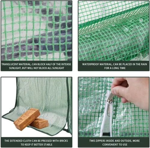 Miniatura 3 de FDW Mini invernadero portátil para interiores y exteriores, 4.9 pies de largo x 2.4 pies de ancho x 6.4 pies de alto, estantes para plantas, toldo