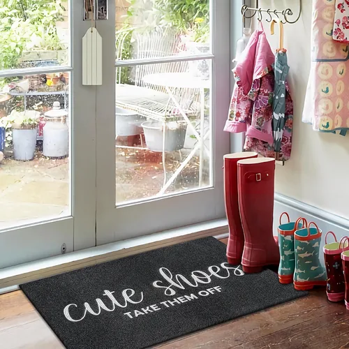 Miniatura 7 de Tapete de Bienvenida para Entrada Exterior Lindos Zapatos Quítatelos Tapetes para Puerta Principal con Respaldo de Goma Tapete para Puerta Todo