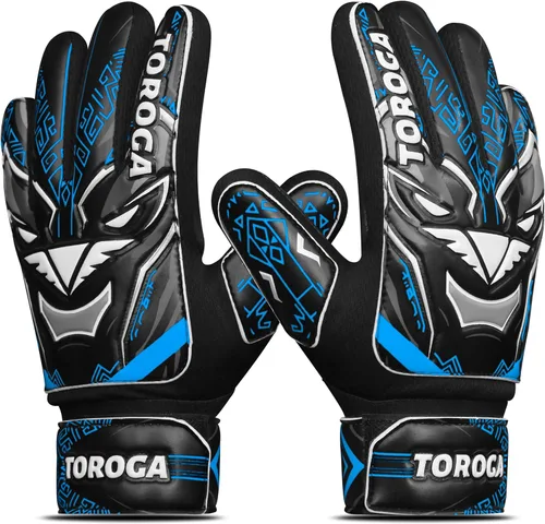 Miniatura 10 de Guantes de portero para niños y jóvenes, guantes de portero de fútbol, agarre de látex fuerte, soporte de muñeca doble y malla transpirable, guantes