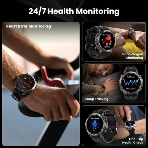 Miniatura 6 de KOSPET Tank T4 Reloj inteligente para hombre, todo de acero inoxidable, GPS de 6 satélites y mapas sin conexión, impermeable 100M 45m de buceo
