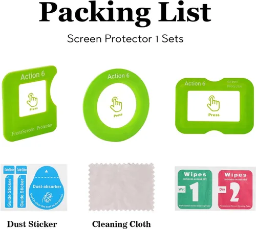 Miniatura 9 de Protector de pantalla de lente para DJI Osmo Action 6, accesorios con kit de instalación de alineación automática (paquete de 3), protector