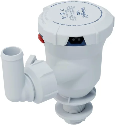 Miniatura 13 de Attwood Bomba aireadora Tsunami MK2 T500 (12 V), 500 GPH, recta a través del casco con accesorios (codo y recto). Reemplazo directo para attwood
