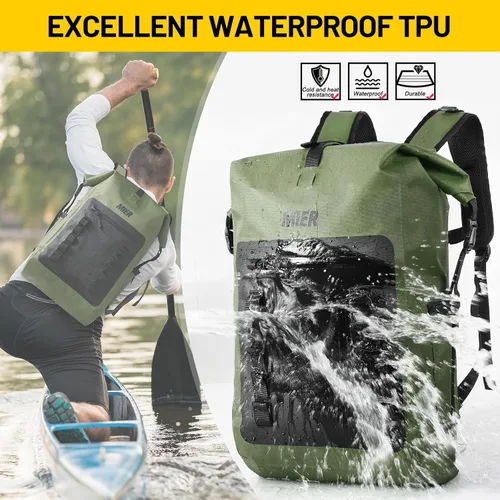 Miniatura 4 de MIER Mochila impermeable Saco con cierre de parte superior enrollable Bolsa seca ligera, Mochilas tipo mochila