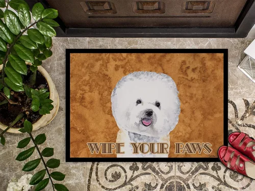 Miniatura 3 de Caroline's Treasures SC9135MAT - Felpudo de puerta de entrada Bichon Frise Wipe Your Paws de 18 x 27 pulgadas, para interiores y exteriores