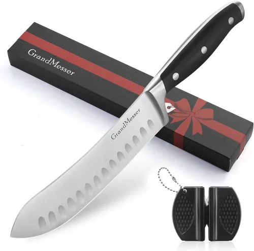 Cuchillo de carnicero, cuchillo de punta redondeada de 7 pulgadas, forja de acero inoxidable alemán de alto carbono, mango ergonómico ABS triple