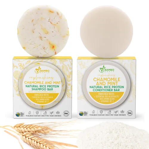 Miniatura 9 de Champú y acondicionador de agua con proteína de arroz sólido - Barras de champú y acondicionador para el cabello con todos los aceites esenciales