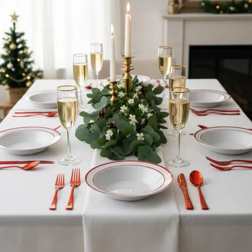 Miniatura 5 de Goodluck Paquete de 50 cuencos de plástico con borde rojo, cuencos de sopa desechables de 12 onzas, cuencos de postre resistentes para bodas