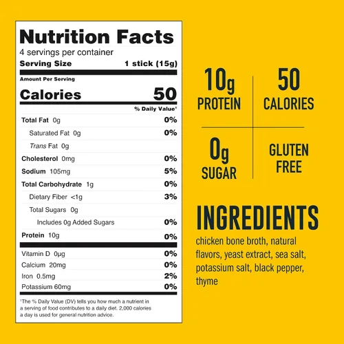 Miniatura 2 de LonoLife - Sobres individuales de caldo de huesos de pollo bajo en sodio: 0.35 onzas de proteína, apto para dieta Keto, 4 porciones individuales