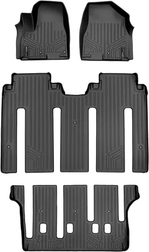 Miniatura 15 de MAXLINER - Juego de alfombrillas de 2 filas de ajuste personalizado para todo tipo de clima, compatible con Kia Sedona 2015-2021