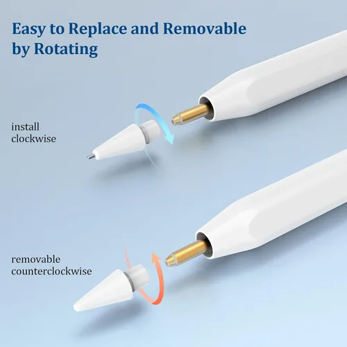Miniatura 3 de Puntas de repuesto para Apple Pencil Pro/2ª generación/1ª generación/USB-C, puntas metálicas sin desgaste, control preciso de 0,78 mm, puntas más