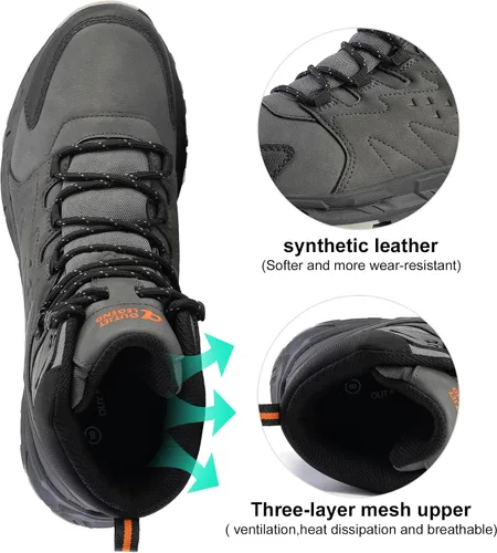 Miniatura 4 de Botas de senderismo impermeables para hombre, zapatos de trabajo ligeros para exteriores