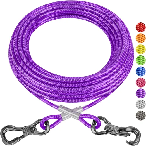 Miniatura 15 de XiaZ Cable de Amarre para Perros, Correas de Perro para Patio a Prueba de Masticación, Cable de Amarre Resistente para Perros Grandes de hasta 250
