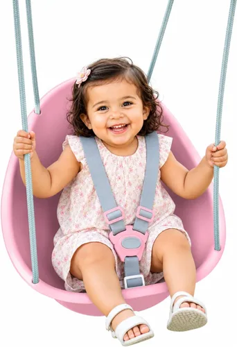 Miniatura 8 de Swurfer Columpio de coco para niños pequeños, cómodo columpio para bebé al aire libre, arnés de seguridad ajustable de 3 puntos, sistema de bloqueo