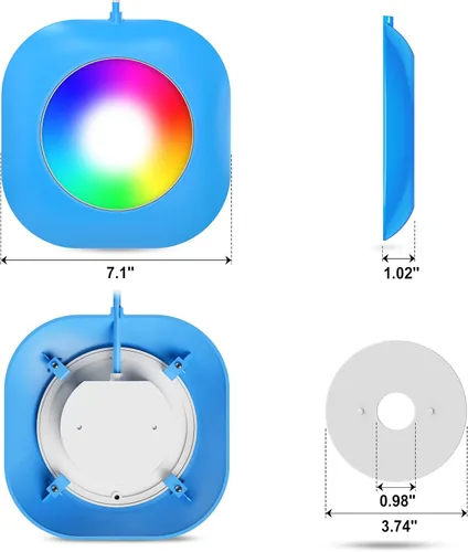 Miniatura 7 de LyLmLe Luces LED para piscina sobre el suelo con control de aplicación, luces subacuáticas magnéticas RGB inteligentes de 20 W con temporizador, 800