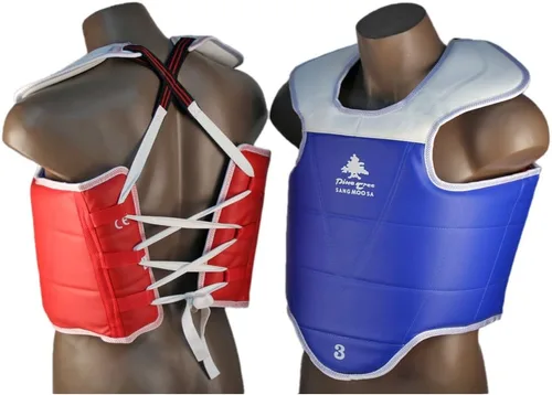 Miniatura 5 de Protector de pecho reversible sólido de taekwondo estilo olímpico de pino