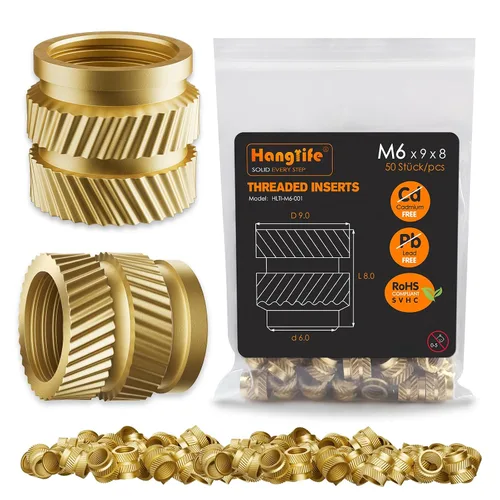 Miniatura 9 de HANGLIFE Inserciones Roscadas de Conjunto de Calor, Caja de Surtido M2 M2.5 M3 M4 M5 M6 (345 Piezas) Inserción de Conjunto de Calor para Componentes
