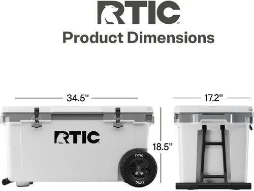 Miniatura 4 de RTIC Enfriador de ruedas ultraligero de 72 cuartos de galón, con aislamiento duro, portátil, para playa, bebidas, bebidas, campamento, picnic