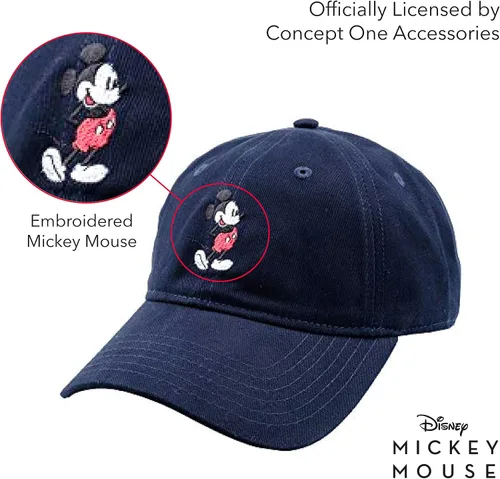 Miniatura 4 de Concept One Disney Mickey Mouse - Gorro de béisbol ajustable de algodón de sarga lavada Azul