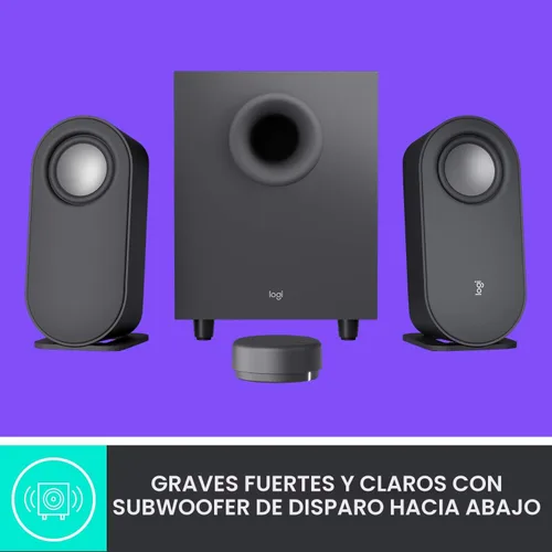 Miniatura 3 de Logitech Altavoces Bluetooth Z407 para computadora con subwoofer y control inalámbrico, sonido inmersivo, audio premium con múltiples entradas