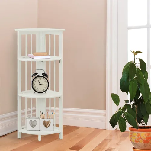 Miniatura 2 de Estantería de esquina plegable de 4 estantes Casual Home, blanca Blanco