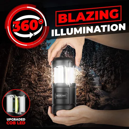 Miniatura 7 de Linterna de camping GearLight - 2 linternas LED portátiles a batería con base magnética y gancho plegable para uso de emergencia o campamentos, kit