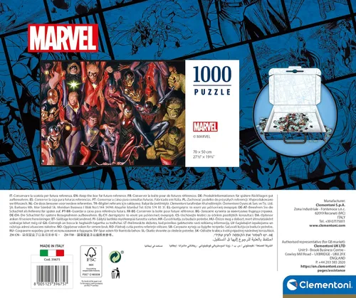 Miniatura 3 de Clementoni - 39675 - Puzzle Marvel Avengers - Rompecabezas de 1000 piezas, rompecabezas para adultos - Hecho en Italia