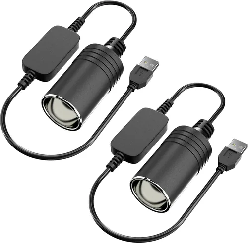 Miniatura 8 de Adaptador de USB a Encendedor de Cigarrillos, Cable de 10W USB Macho a 12V Encendedor de Cigarrillos de Toma, para Cámara de Salpicadero, Detector